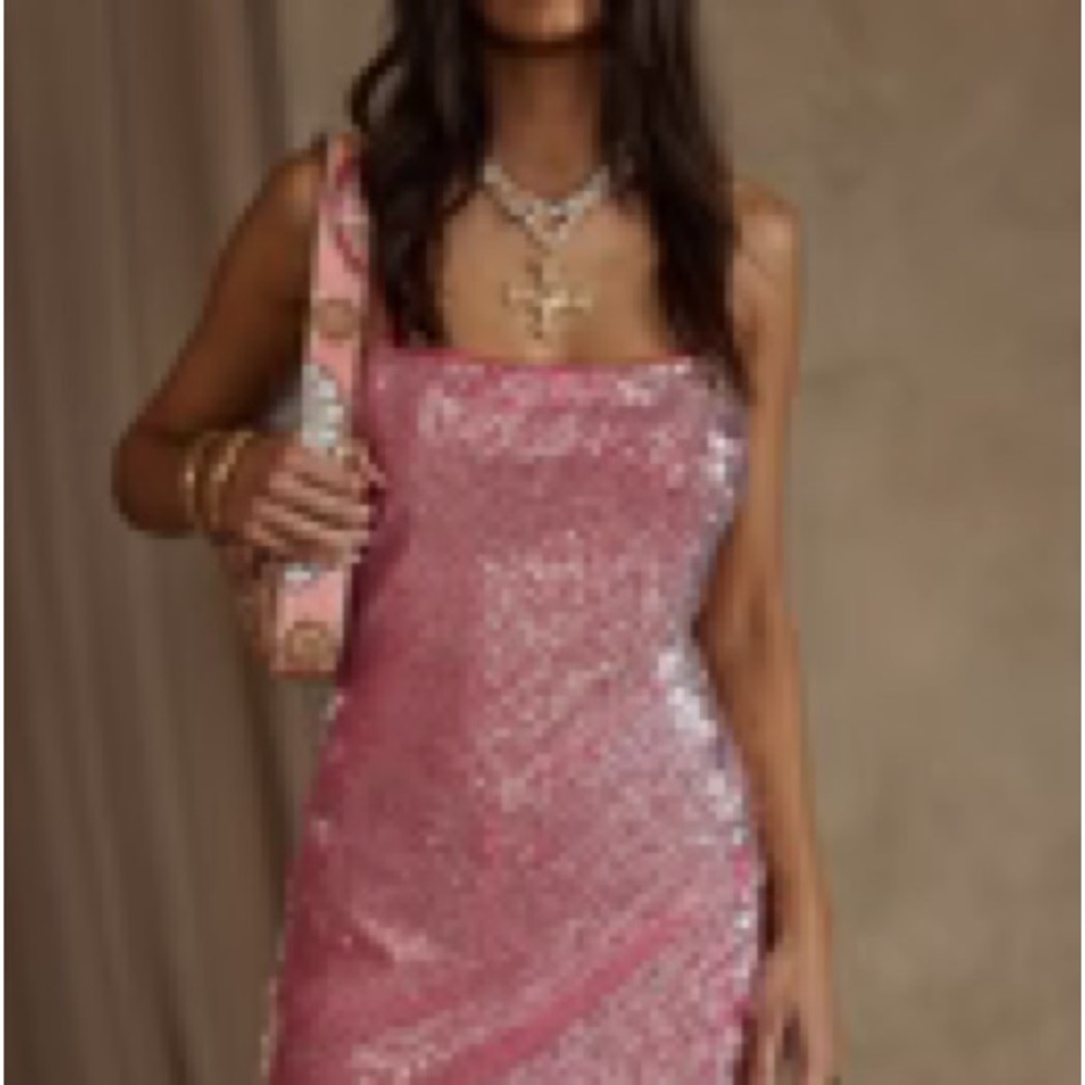 12th Tribe Charlotte Pink Sequin Mini Dress